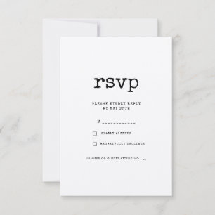 Vintage-Schreibmaschine Hochzeit minimalistisch RSVP Karte