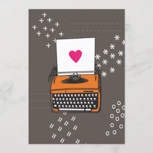 Vintage Schreibmaschine Karte - Herz