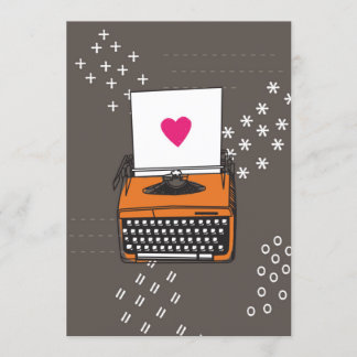 Vintage Schreibmaschine Karte - Herz