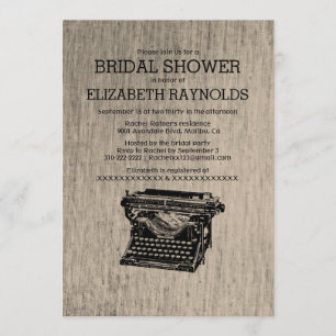 Vintage Schreibmaschine Keys Bridal Shower Einladu Einladung