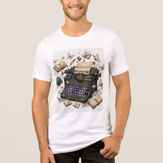 Vintage-Schreibmaschine-Kollagen-T-Shirt Tri-Blend Shirt