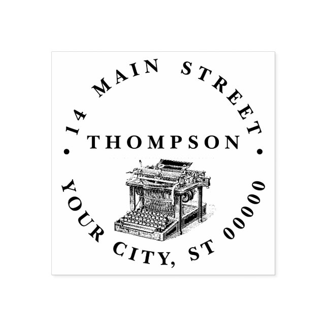 Vintage Schreibmaschine Lithograph Gummistempel (Prägung)