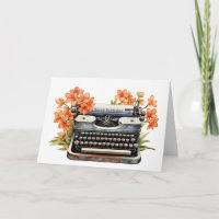 Vintage Schreibmaschine mit Blume