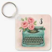 Vintage Schreibmaschine mit Rose Storyteller Schlü