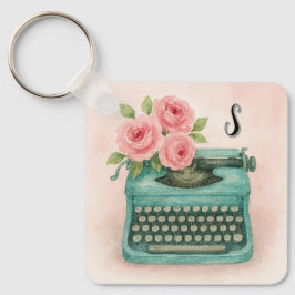 Vintage Schreibmaschine mit Rose Storyteller Schlü Schlüsselanhänger