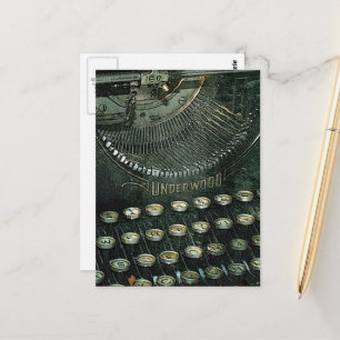 Vintage Schreibmaschine Mixed Media Collage Postkarte