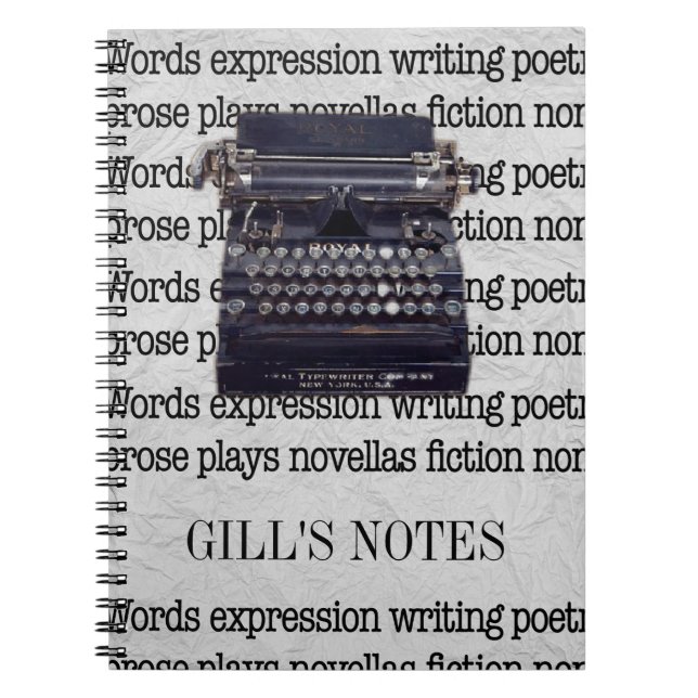 Vintage Schreibmaschine Notizblock (Vorderseite)