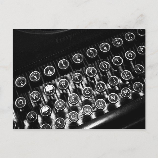 Vintage Schreibmaschine Postkarte (Vorderseite)
