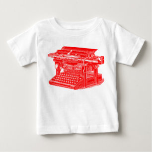 Vintage Schreibmaschine - Rot Baby T-shirt