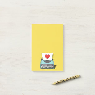 Vintage Schreibmaschine Rotes Herz Liebe Post-it N Klebezettel