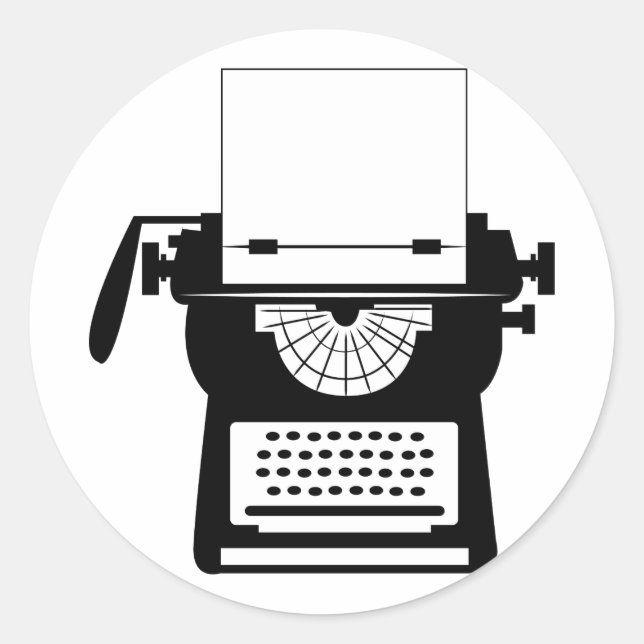 Vintage Schreibmaschine Runder Aufkleber (Vorderseite)