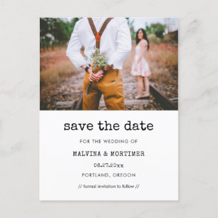 Vintage Schreibmaschine Save the Date Foto Postkarte