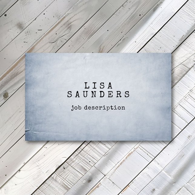Vintage Schreibmaschine Schriftart Blue Paper Visitenkarte (Von Creator hochgeladen)
