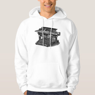 Vintage Schreibmaschine - Schwarz Hoodie