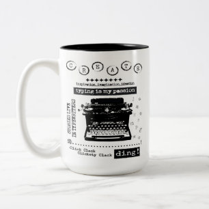 Vintage Schreibmaschine Zwei-Tone-Kaffee-Tasse Zweifarbige Tasse