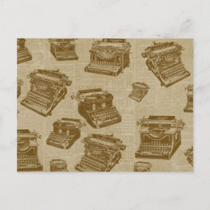 Vintage-Schreibmaschinen-Collage Postkarte