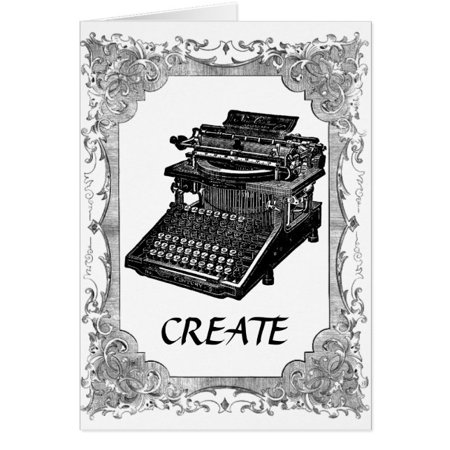 Vintage Schreibmaschinen-Karte (Vorne)