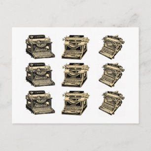 Vintage Schreibmaschinen Postkarte