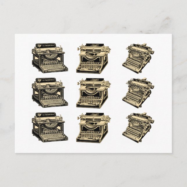 Vintage Schreibmaschinen Postkarte (Vorderseite)