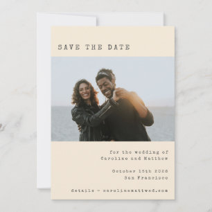 Vintage Schreibmaschinencreme Minimalistisch Foto  Save The Date