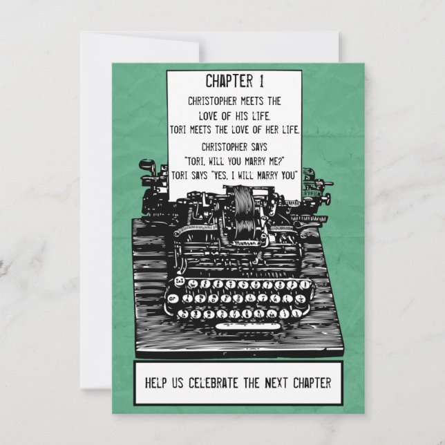 Vintage Schreibmaschineneinladung Einladung (Vorderseite)