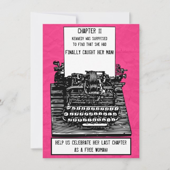 Vintage Schreibmaschineneinladung Einladung (Vorderseite)