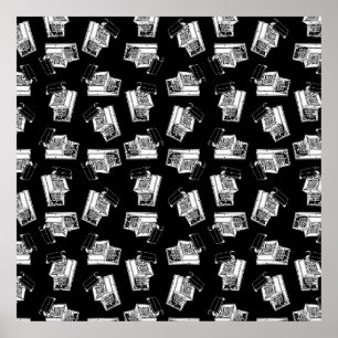 Vintage Schreibmaschinengestaltung Antiquitätenkun Poster