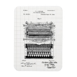 Vintage Schreibmaschinenpatent Illustration Magnet