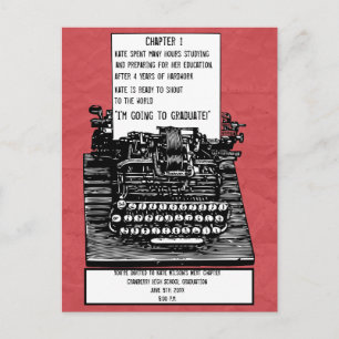 Vintage Schreibmaschinenpostkarte Einladungspostkarte