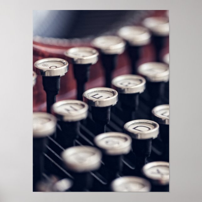 Vintage Schreibmaschinenschlüssel Poster (Vorne)