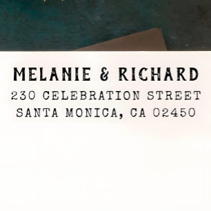 Vintage Schreibmaschinenstil-Namen und Rücksendead Permastempel