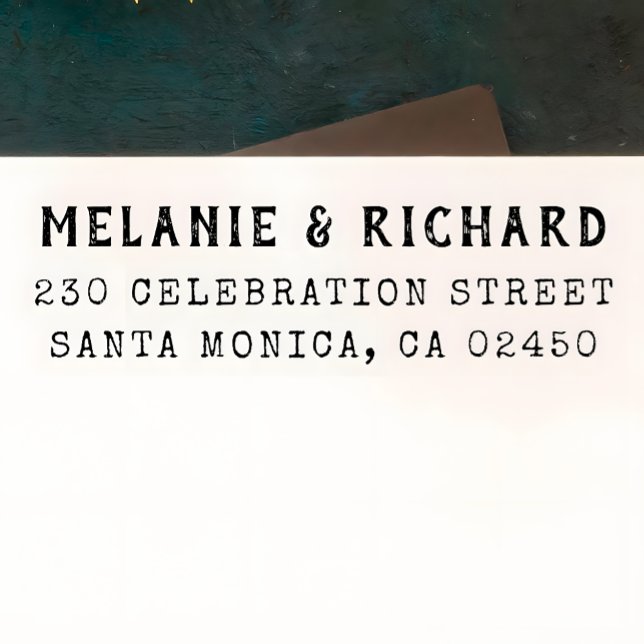 Vintage Schreibmaschinenstil-Namen und Rücksendead Permastempel (Von Creator hochgeladen)