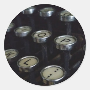 Vintage Schreibmaschinentasten Rundaufkleber, glän Runder Aufkleber