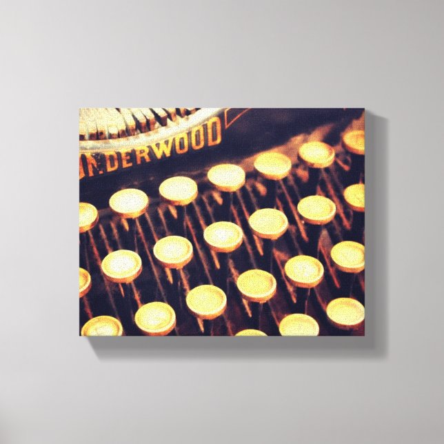 Vintage Schreibmaschinentasten überpackt Canvas Leinwanddruck (Vorderseite)