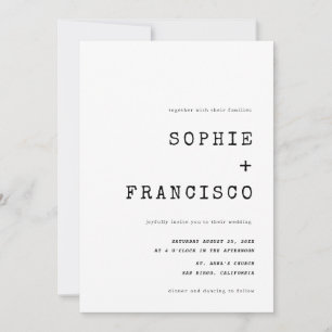 Vintage Schreibmaschinentypografie bei einer Hochz Einladung