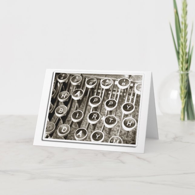 Vintage Schreibschrift Geburtstagsgrüße Karte (Vorderseite)