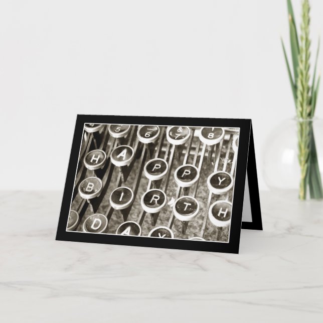 Vintage Schreibschrift Geburtstagsgrüße Karte (Vorderseite)