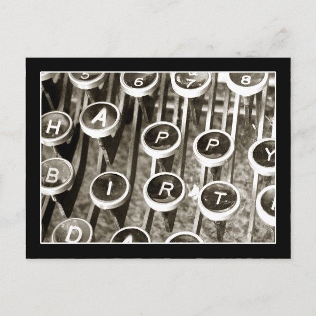 Vintage Schreibschrift Geburtstagsgrüße Postkarte (Vorderseite)