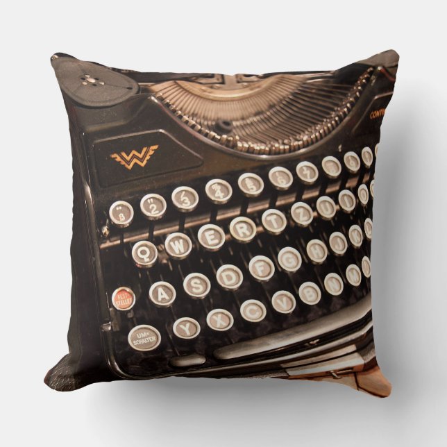 Vintage Schreibtischtasten-Kopfkissen Kissen (Vorderseite)