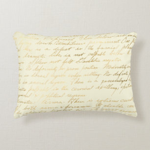 Vintage-Schrift abgenutzt buttercreme-gold elegant Dekokissen