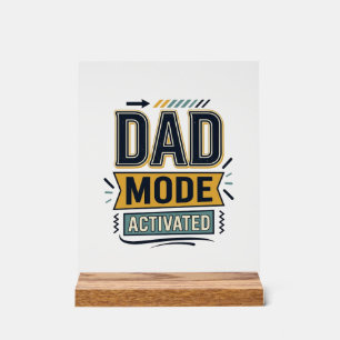 Vintage-Schriftzug-Shirt-Design 'Dad Mode aktivier Acrylschild