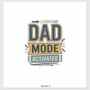 Vintage-Schriftzug-Shirt-Design 'Dad Mode aktivier Aufkleber