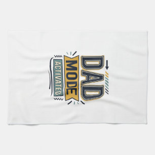 Vintage-Schriftzug-Shirt-Design 'Dad Mode aktivier Geschirrtuch