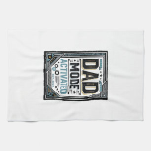 Vintage-Schriftzug-Shirt-Design 'Dad Mode aktivier Geschirrtuch