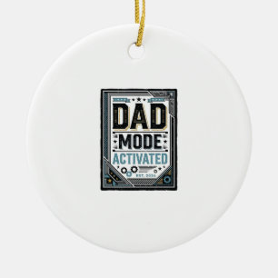 Vintage-Schriftzug-Shirt-Design 'Dad Mode aktivier Keramik Ornament