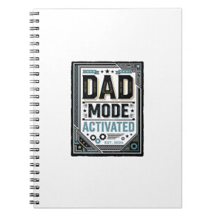 Vintage-Schriftzug-Shirt-Design 'Dad Mode aktivier Notizblock