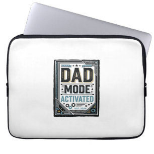 Vintage-Schriftzug-Shirt-Design 'Dad-Modus aktivie Laptopschutzhülle