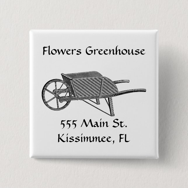 Vintage Schubkarre Button (Vorderseite)