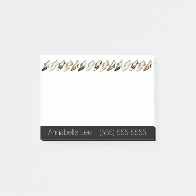 Vintage Schuhe Post-it Klebezettel (Vorderseite)