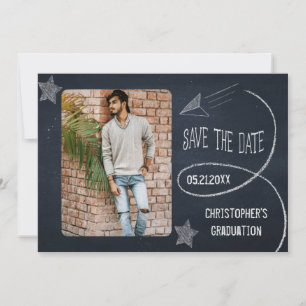 Vintage-Schultafel-Abschlussfoto - Save-the-Date Save The Date